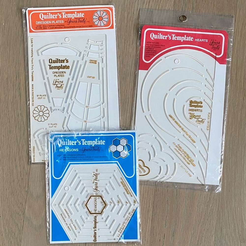 Bundle of 3 Yours Truly Quilter's Templates